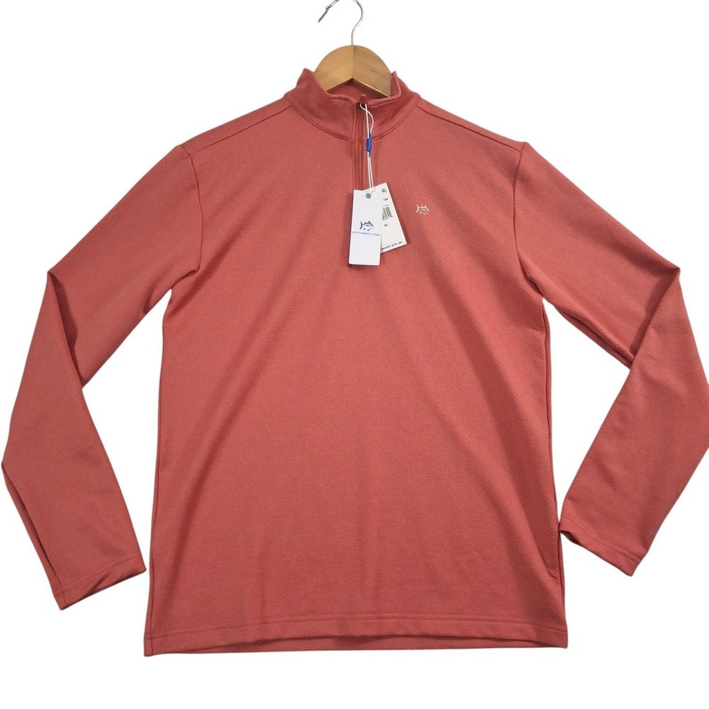 Southern Tide 1/4 Zip Pullover Boys XL 16 Coral Red Performance Skipjack New